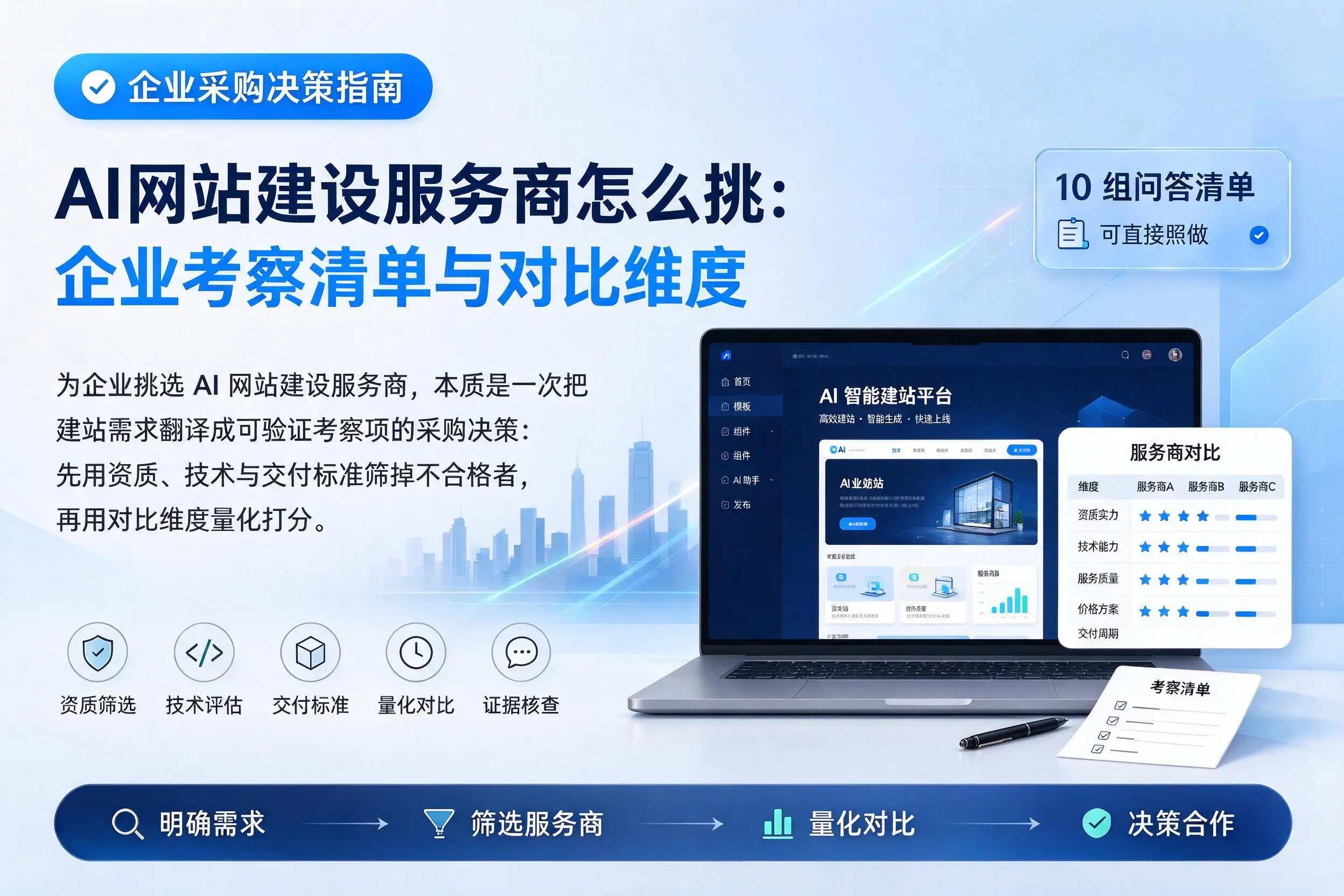 AI网站建设服务商怎么挑：日喀则企业考察清单与对比维度