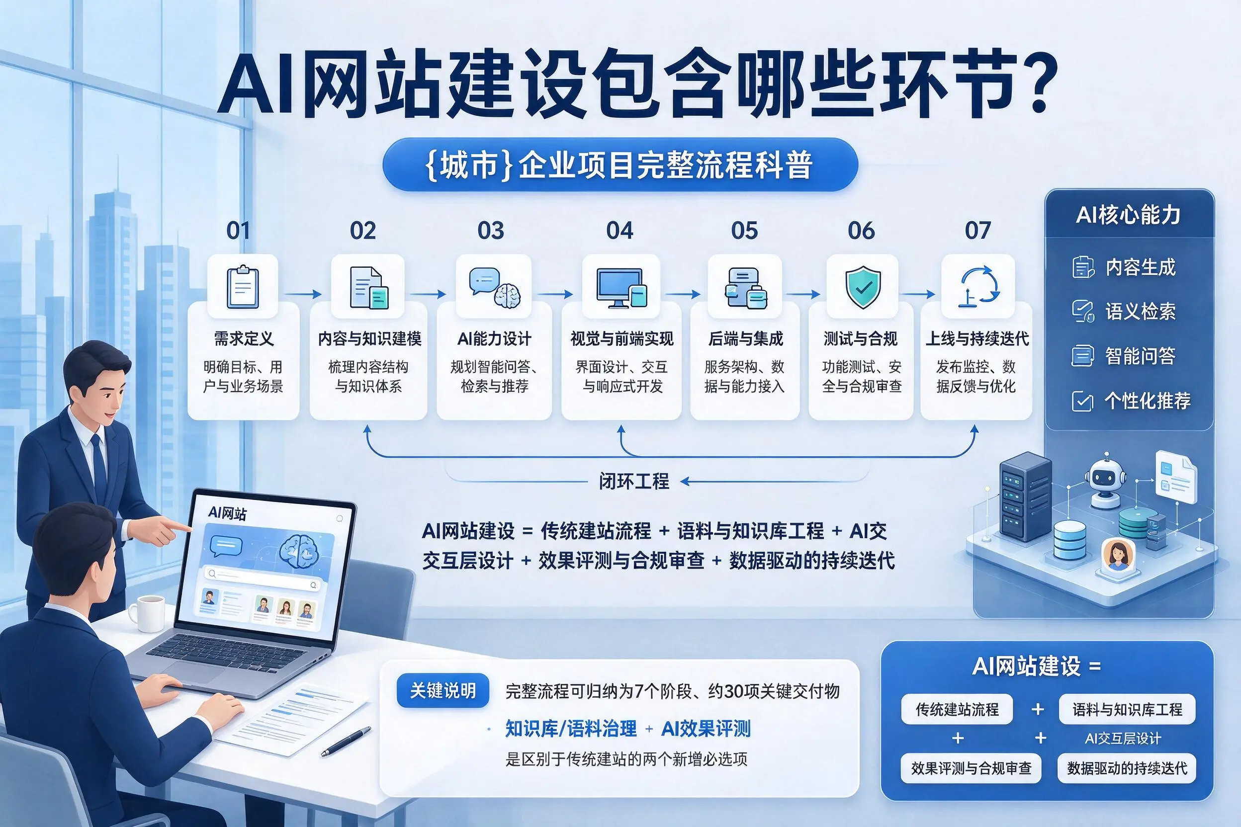 AI网站建设包含哪些环节?日喀则企业项目完整流程科普