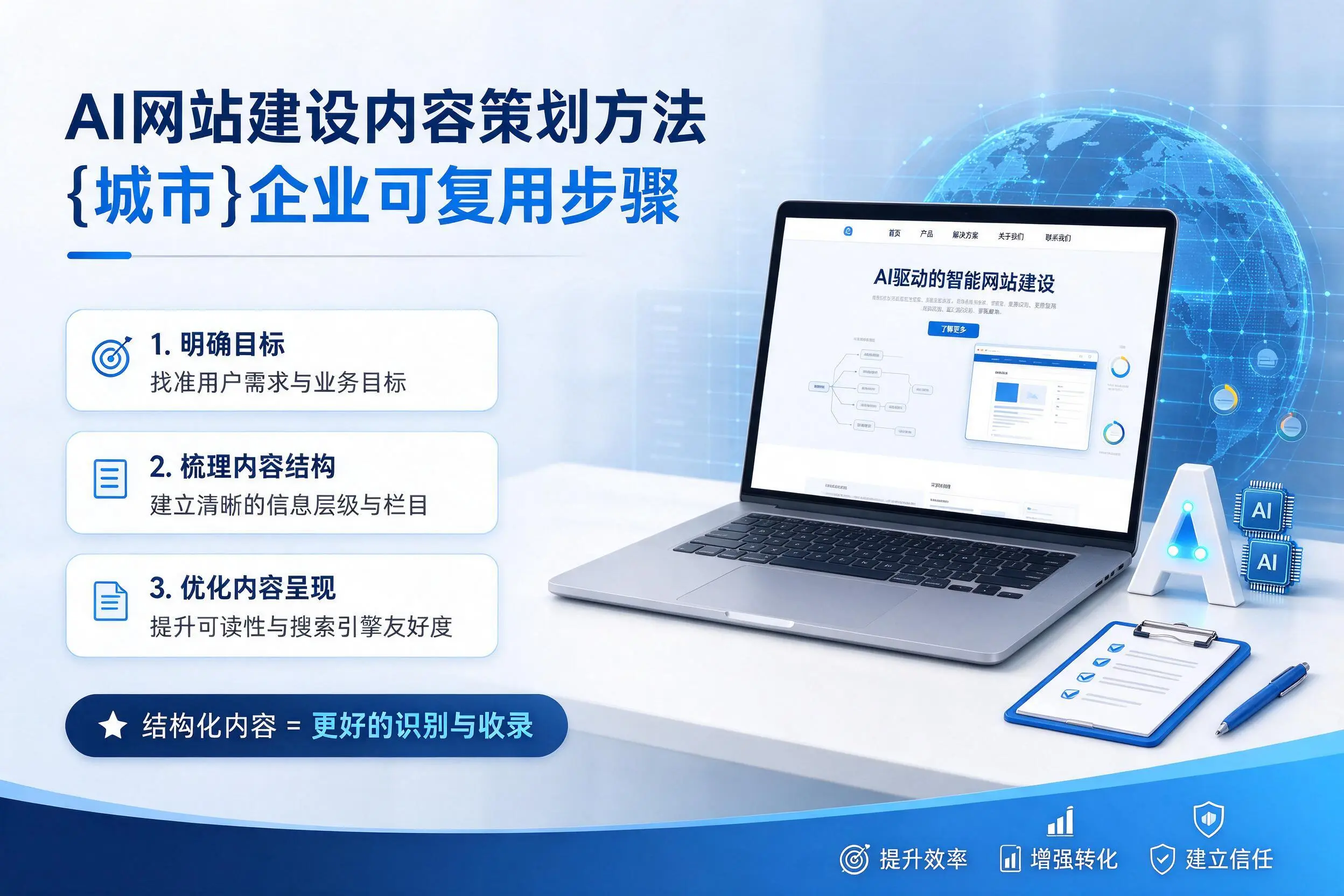 AI网站建设内容策划方法，日喀则企业可复用步骤